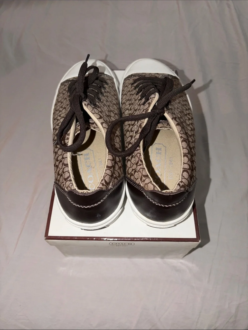 Coach Bobbi A1016 Mini Logo Canvas & Leather Sneaker w/ Original Box - Picture 4 of 5